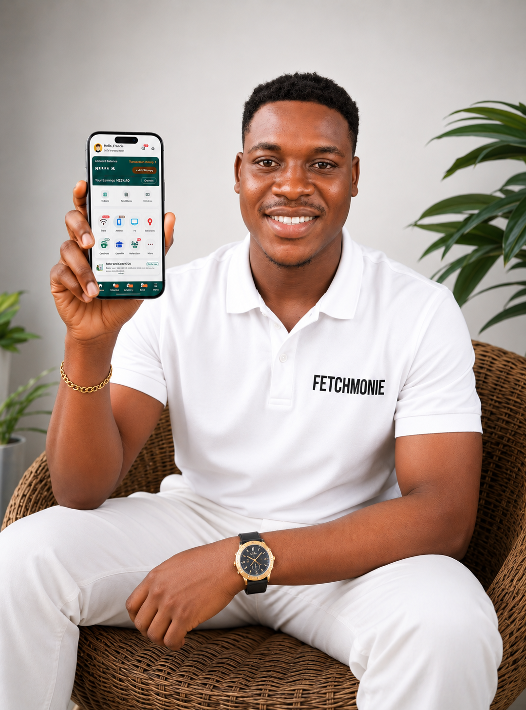 A customer enjoying secure payments with FetchMonie
